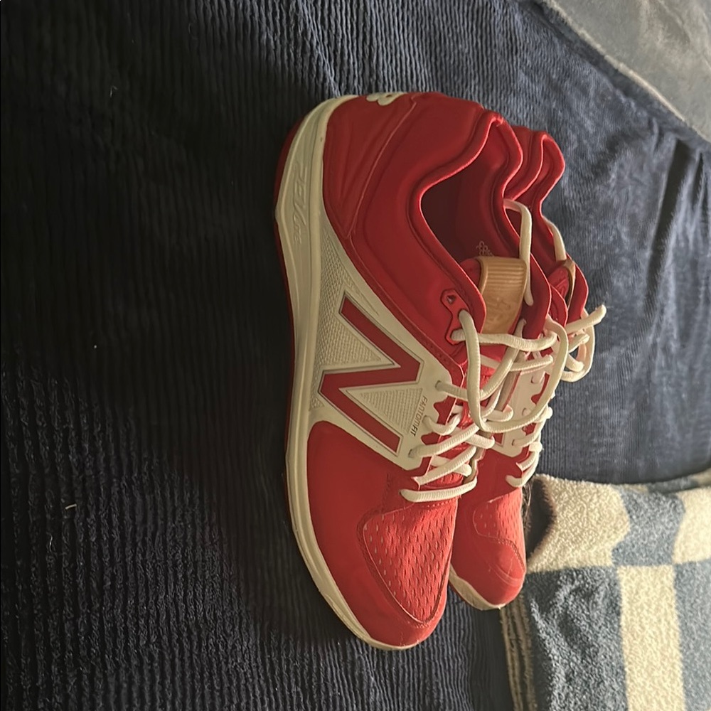 New Balance Red and White Athletic Shoes